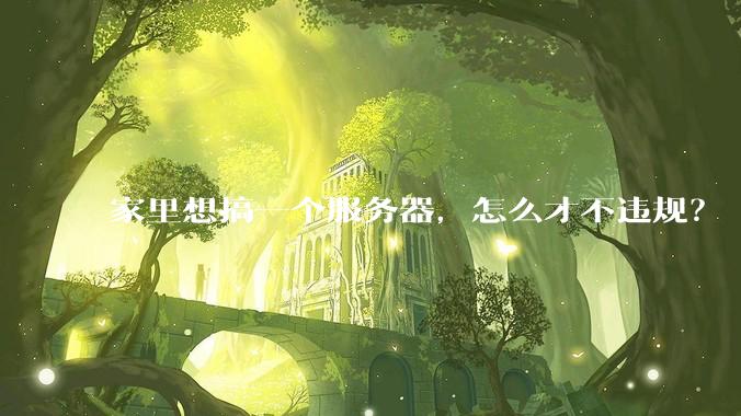 家里想搞一个服务器，怎么才不违规？